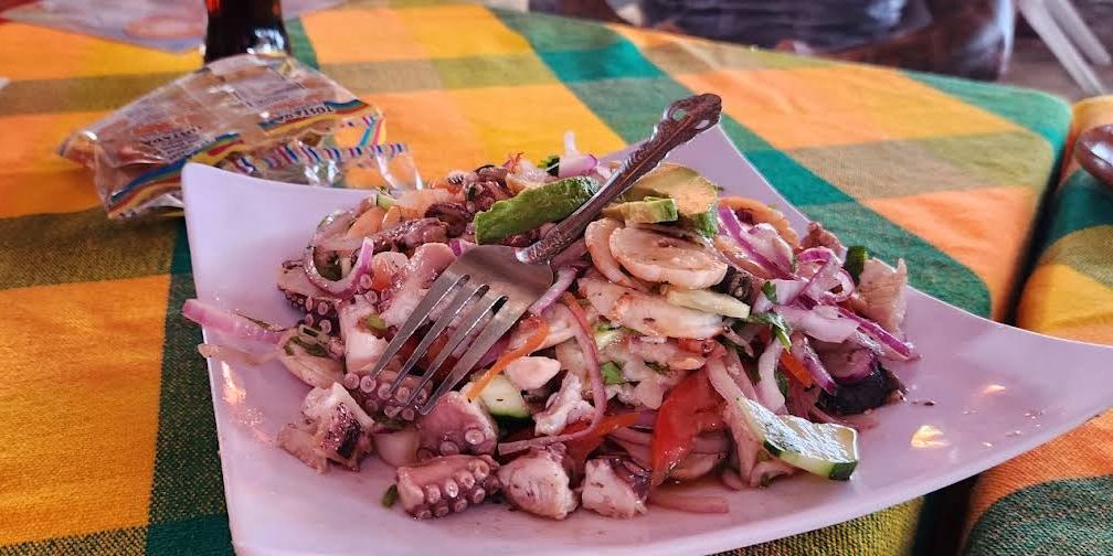 Ceviche de pulpo y mariscos mixtos